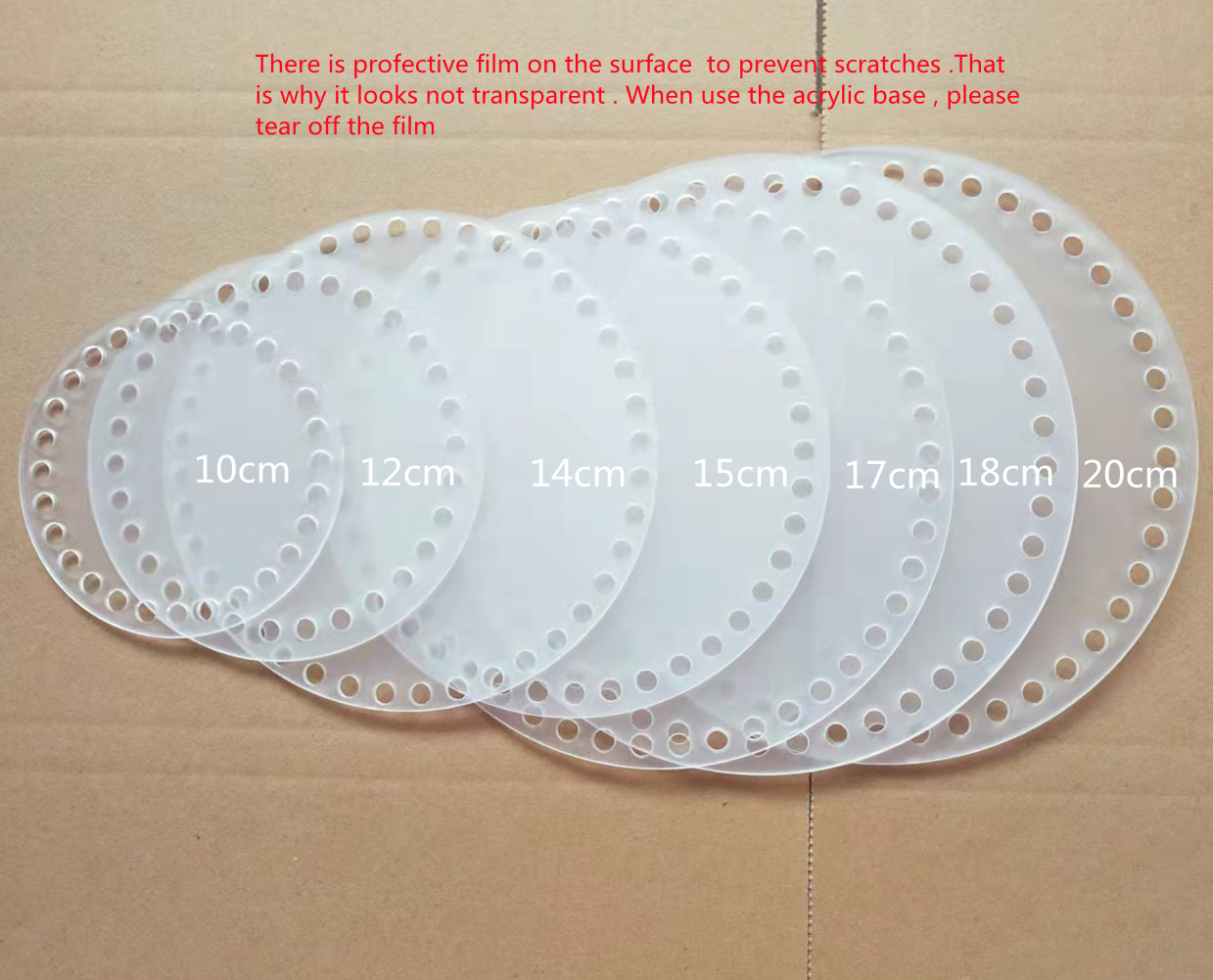 Circle Round Bag - 2pcs Round Transparent Acrylic Board Knitted
