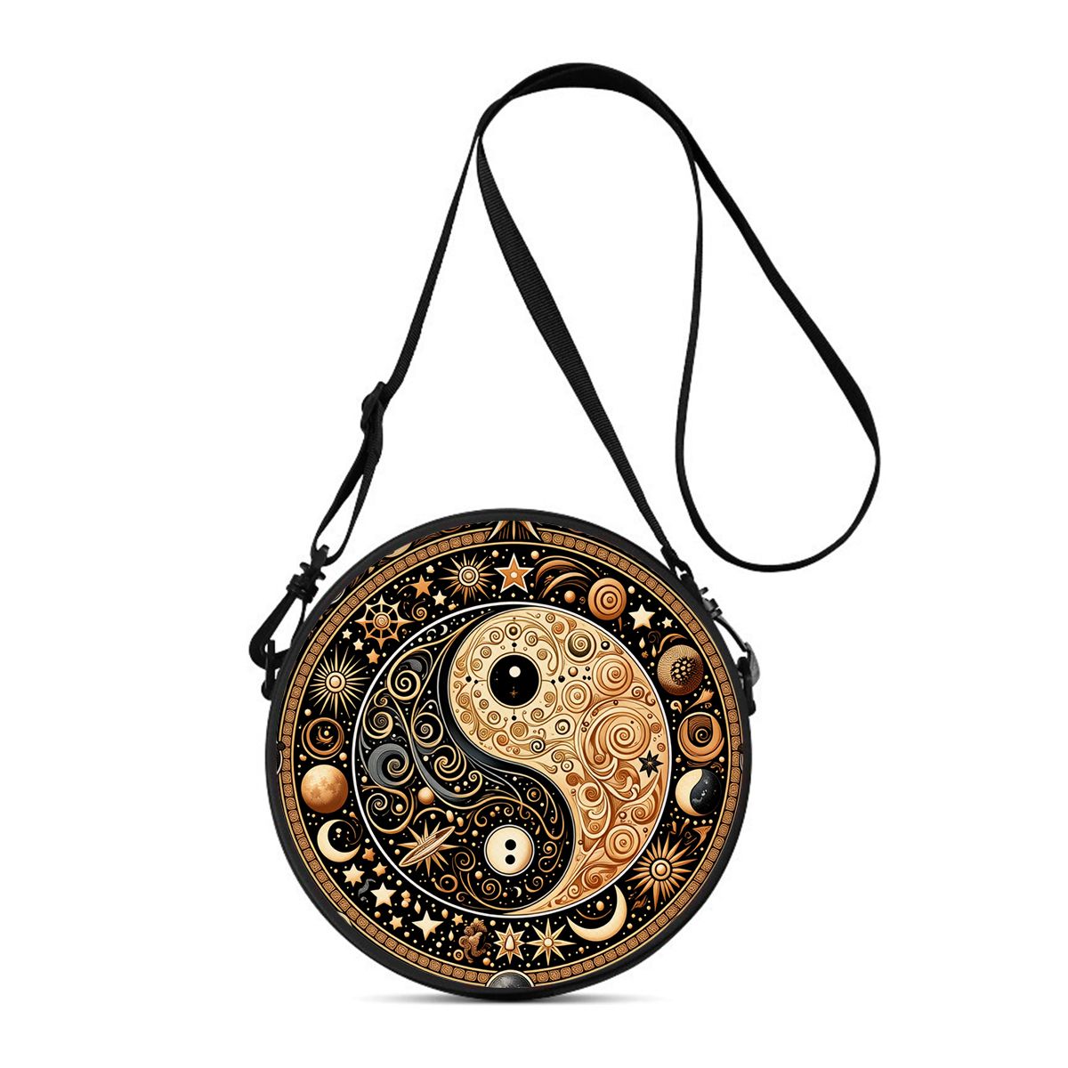 Circle Round Bag - Eight Trigrams Formation Print Women Round