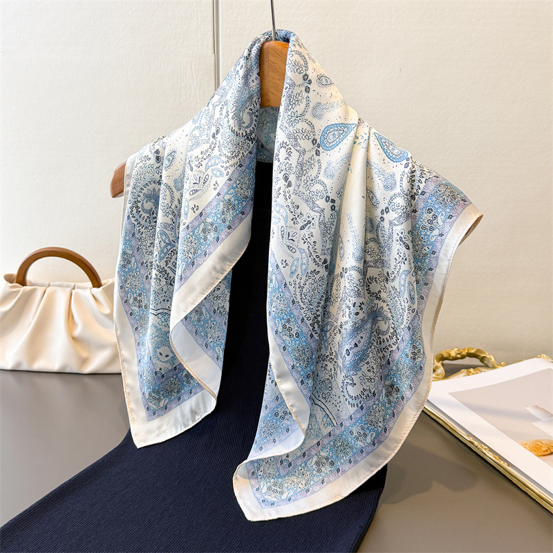 Women'S Vegan Bags - Women's Vintage Thin Satin Scarf Floral