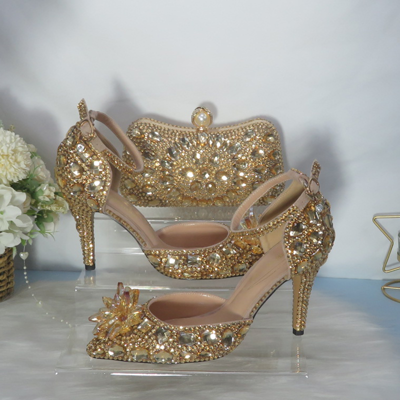 2021New  Golden crystal Bridal - огляд і ціна Women Bags And Shoes