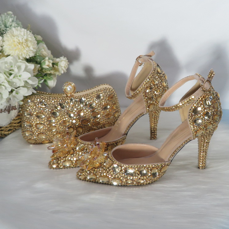 2021New  Golden crystal Bridal - огляд і ціна Women Bags And Shoes