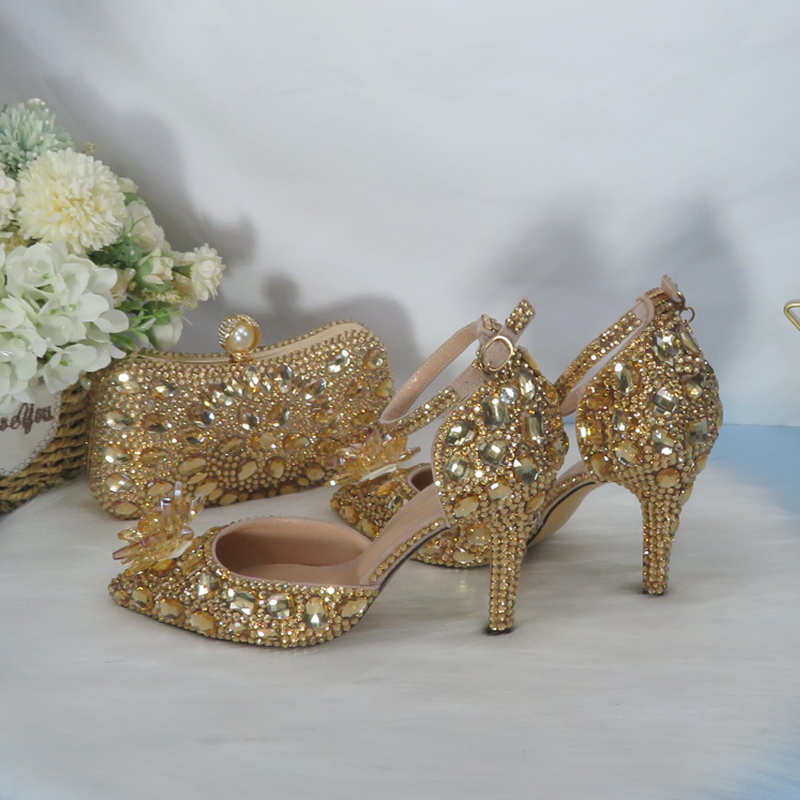 2021New  Golden crystal Bridal - огляд і ціна Women Bags And Shoes