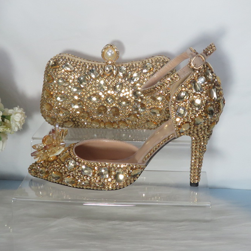 2021New  Golden crystal Bridal - огляд і ціна Women Bags And Shoes