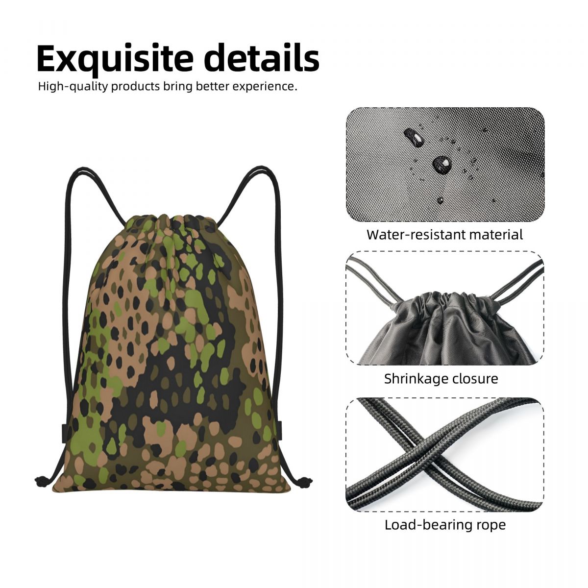 Custom WW2 Camo Drawstring Bac - огляд і ціна Women Bags Germany
