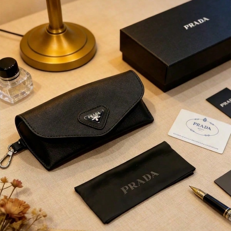 Prada Black Leather Eyeglass C - огляд і ціна Women Bags Prada