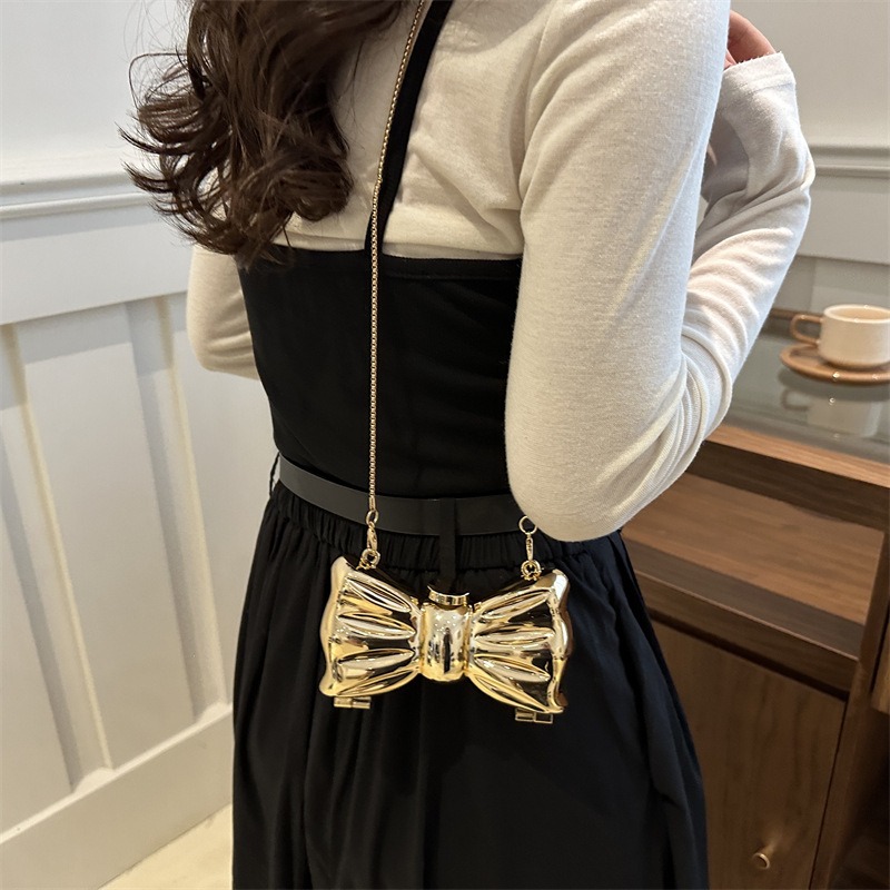 Glossy Gold Metal Bow Shaped M - огляд і ціна Mini Purse Chain