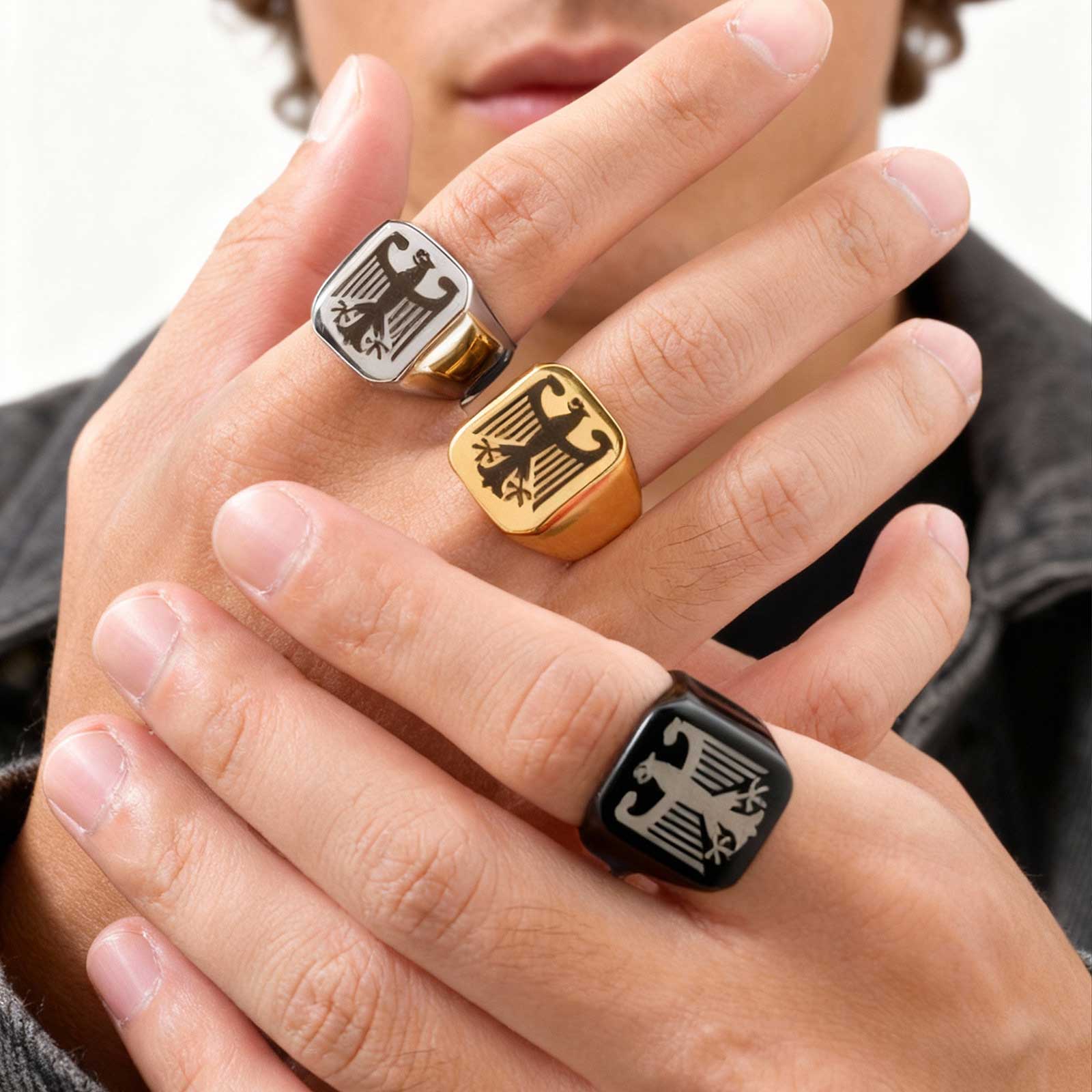 Custom Flying Hawk Eagle Ring  - огляд і ціна Women Bags Discount