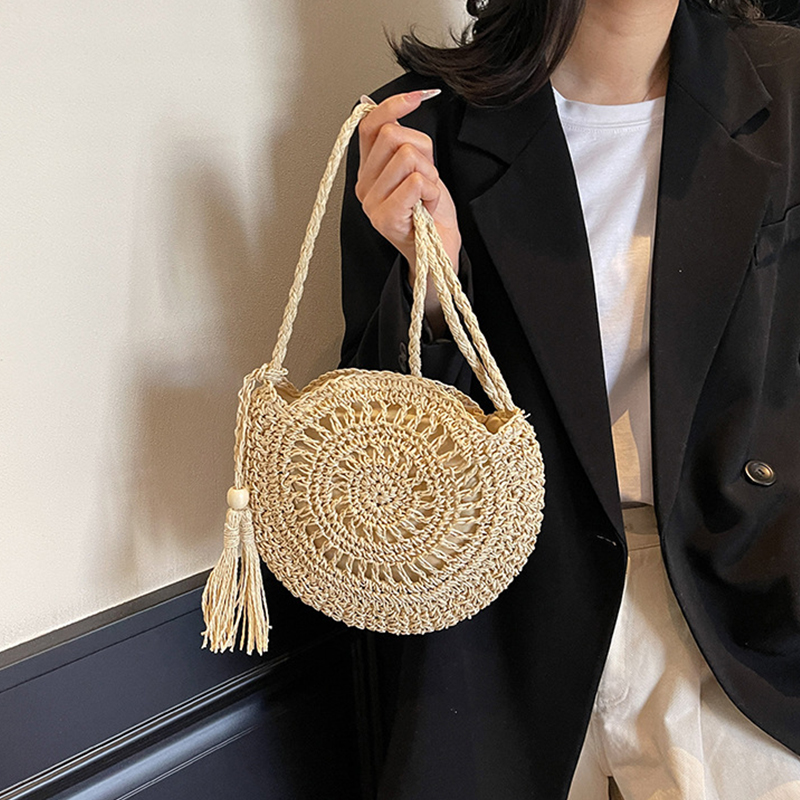 Women Hollow Straw Bag Circle  - огляд і ціна Circle Round Bag