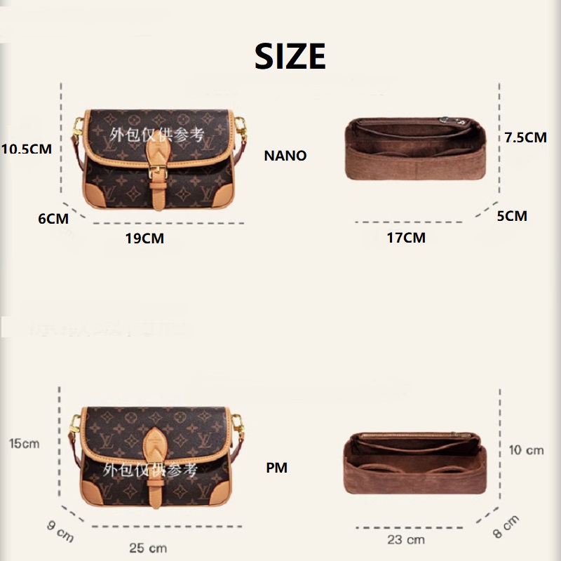 Suede Bag Organizer For Lv Dia - огляд і ціна Women Bags Lv