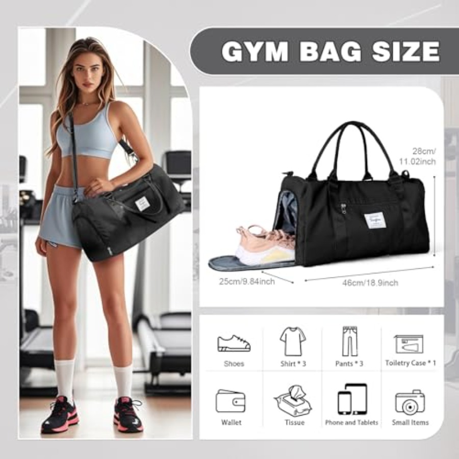 Small Black Sports Gym Duffel  - огляд і ціна Women Bags And Shoes