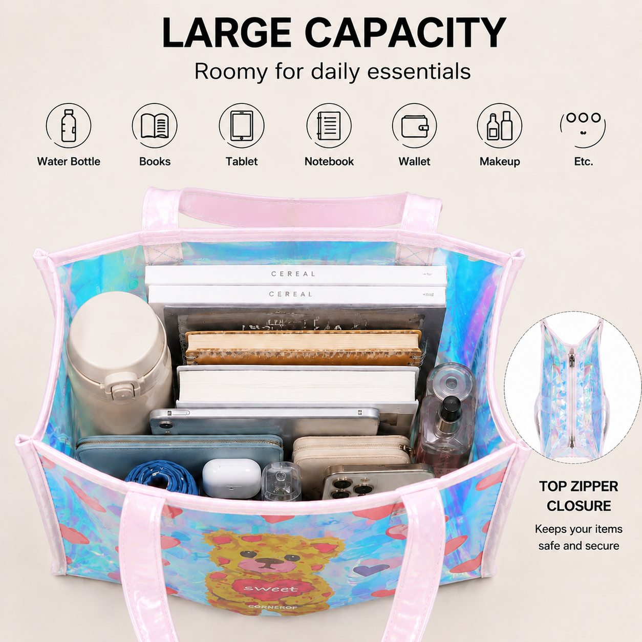 Holographic Transparent Tote B - огляд і ціна Women Bags Lv