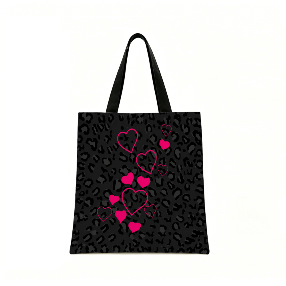Black Leopard Print Pink Heart - огляд і ціна Women Bags Purses